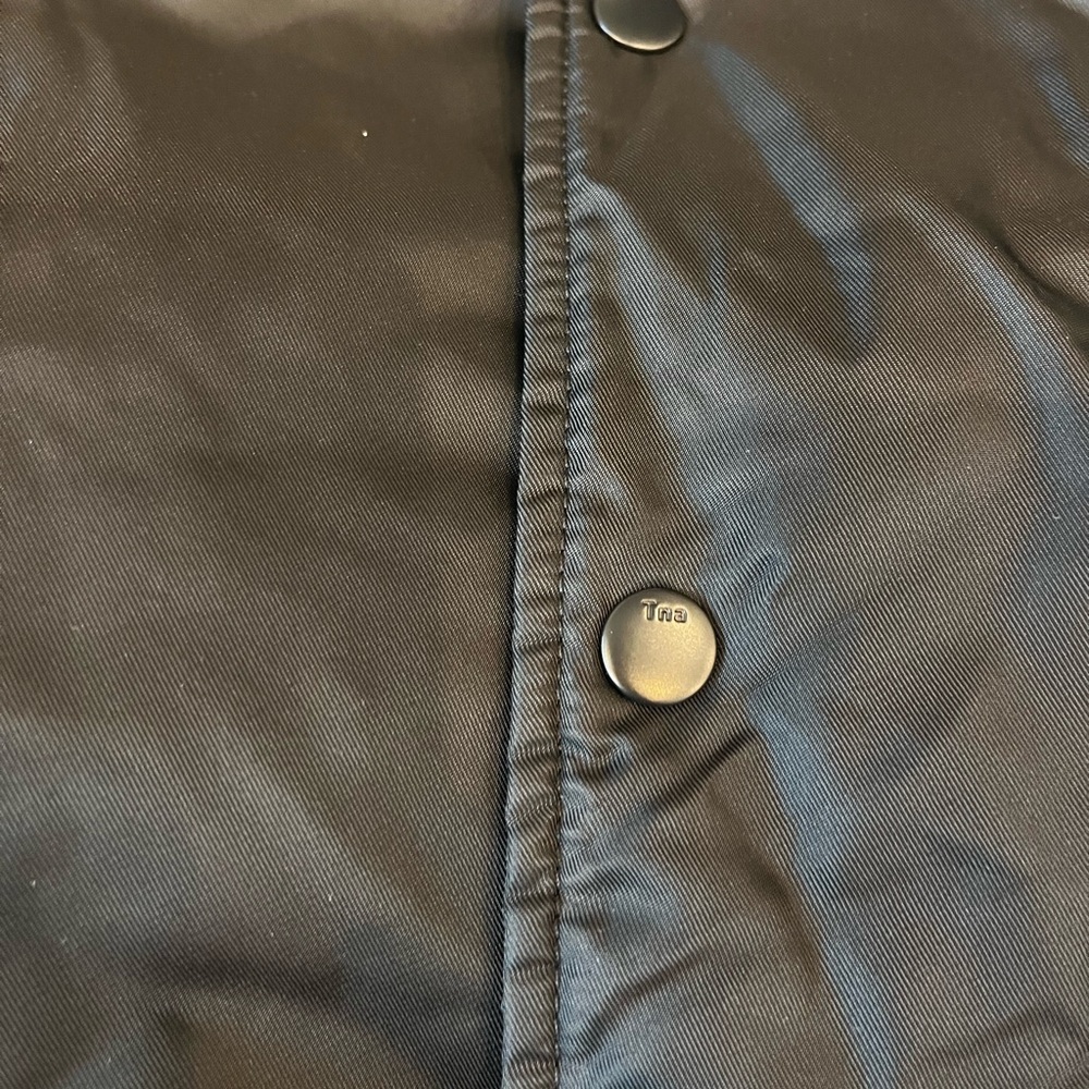 Aritzia TNA Womens Medium Bomber Stadium Jacket Black Satin Varsity Y2K - Picture 8 of 10